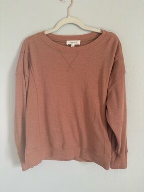 Pink Rose Waffle Knit Pullover Sweater Women - Mauve Pink Size S